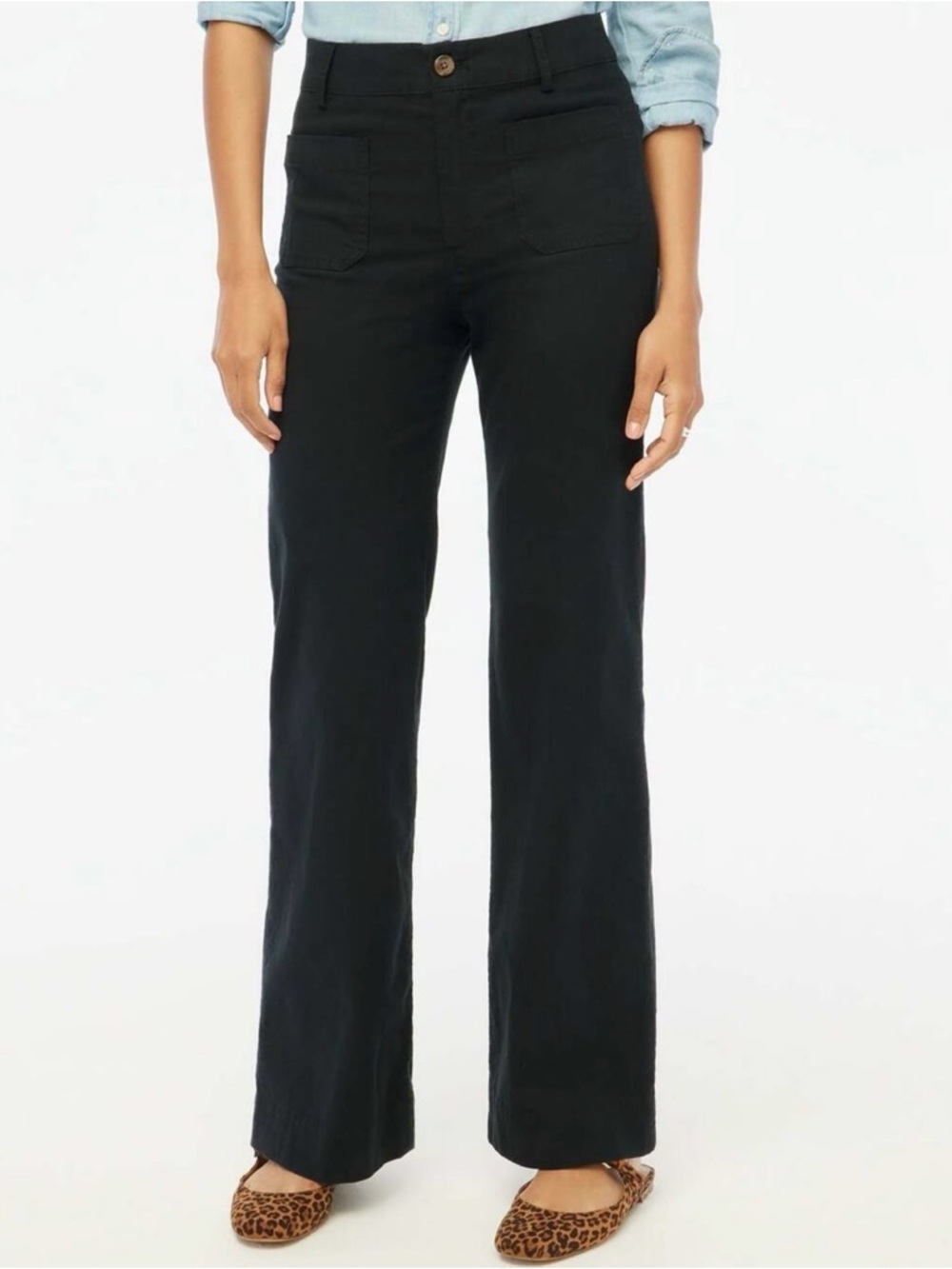 NWT J. Crew Factory Lizzie Wide-leg Pant Black